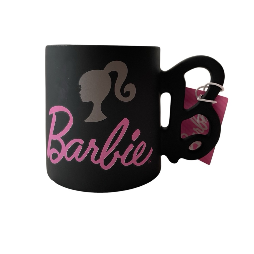 Barbie Mug 21oz Coffee Tea Matte Black Pink New